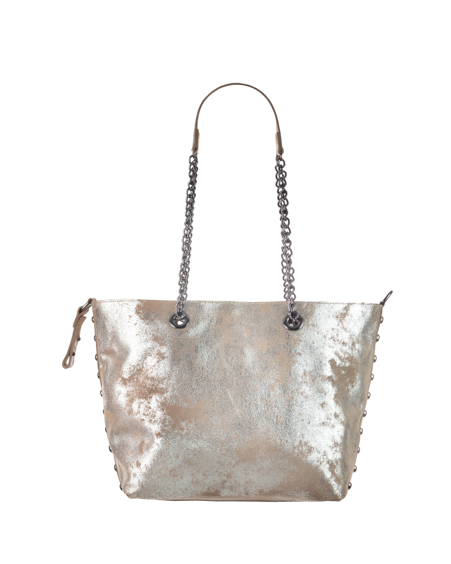 Madison Tote Beige Silver