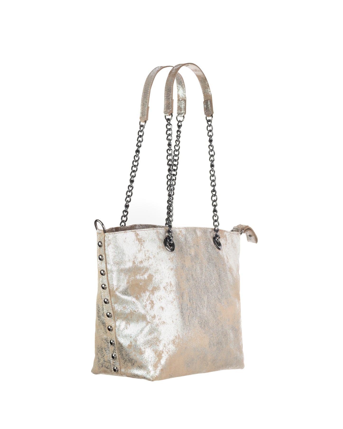 Madison Tote Beige Silver