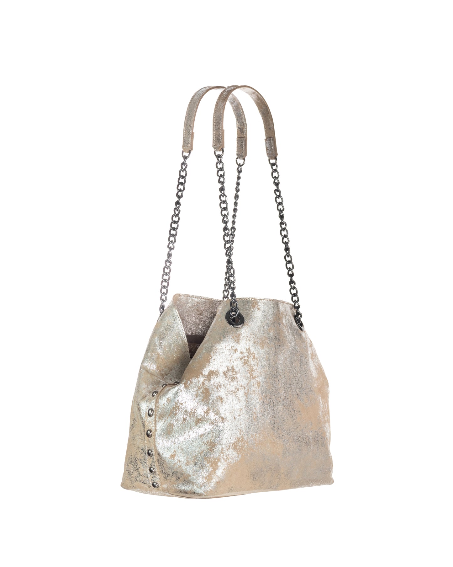 Madison Tote Beige Silver