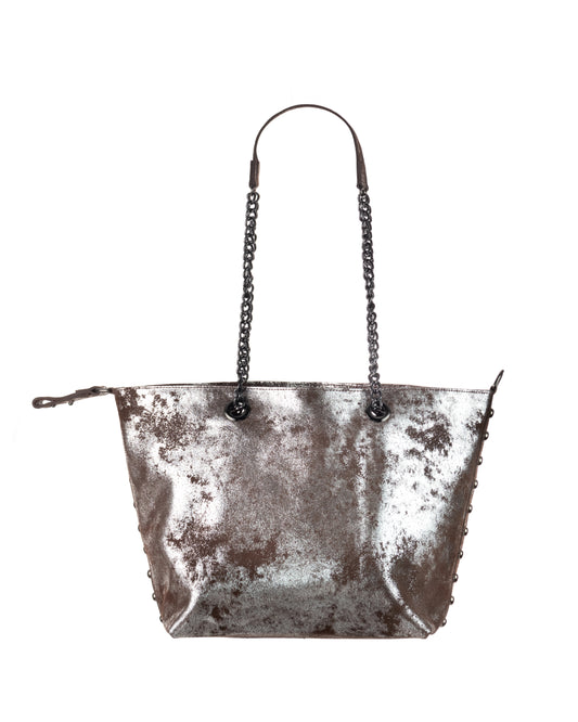 Madison Tote Brown Silver